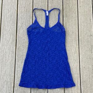 Victoria’s Secret Blue Lace Racerback Long Tank Top / Slip Dress Womens Size S/M